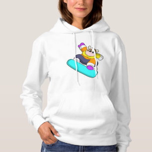 Sudadera Vaca en Snowboard con Snowboard