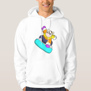 Sudadera Vaca en Snowboard con Snowboard