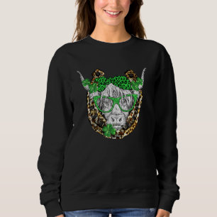 Sudadera Vaca Highland Con C St Patrick Day Leopard Horsesh
