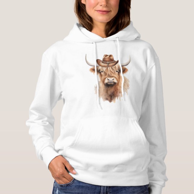 Sudadera vaca linda con un gorra (Anverso)