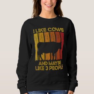 Sudadera Vaca Me gustan las vacas y tal vez me gustan 3 per