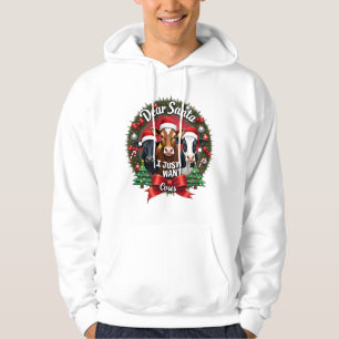 Sudadera Vaca Navidad Querido Santa Solo Quiero Vacas Diver