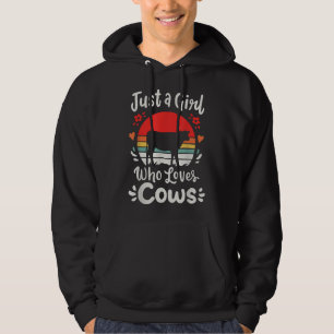 Sudadera Vaca sólo un Chica que ama a las vacas