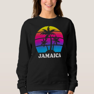 Sudadera Vacaciones caribeñas retro de palmeras de Jamaica