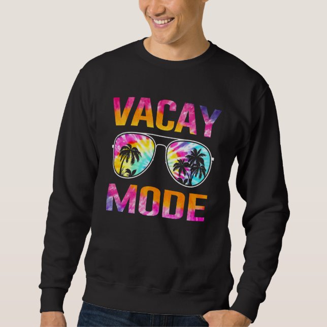 Sudadera Vacaciones de la familia Tie Dye Vacay Mode Vacati (Anverso)