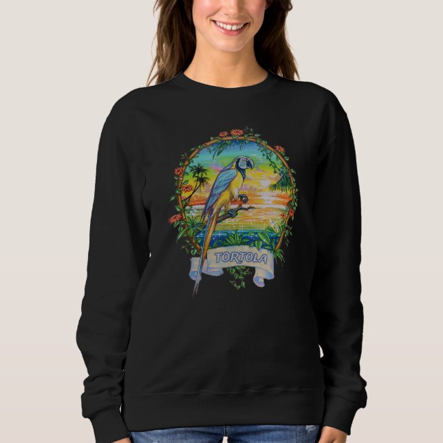 Sudadera Vacaciones de loro tropical virgen de Tortola Bvi (Anverso)
