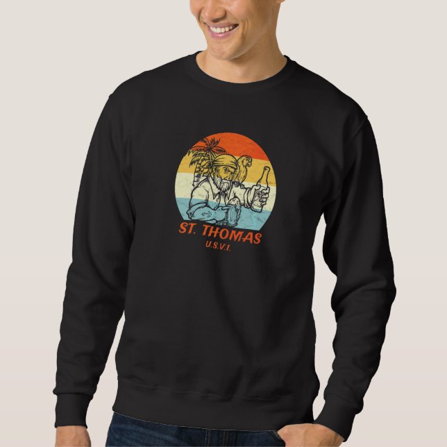 Sudadera Vacaciones de piratas y loro de St Thomas Usvi (Anverso)