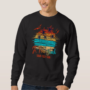 Sudadera Vacaciones de surf en St Pete Beach Florida Palm B