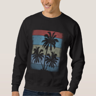 Sudadera Vacaciones de verano en Guay, palmeras retro de at