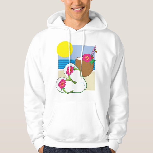 Sudadera Vacaciones en la Playa Tropical Flores de Coco Cha (Anverso)