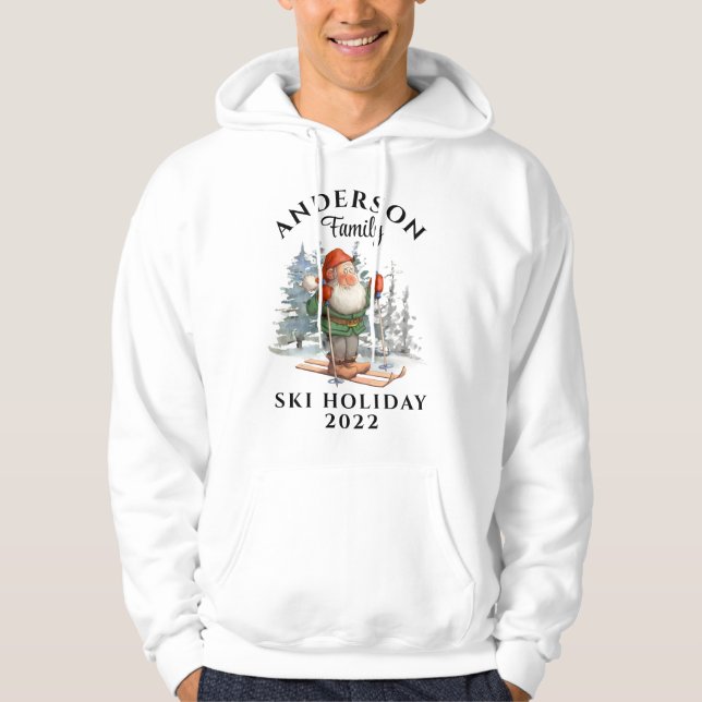 Sudadera Vacaciones familiares en esquí con nombre y año (Anverso)