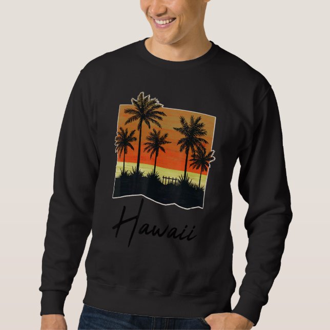 Sudadera Vacaciones familiares hawaianas Aloha Hawaii Palm  (Anverso)