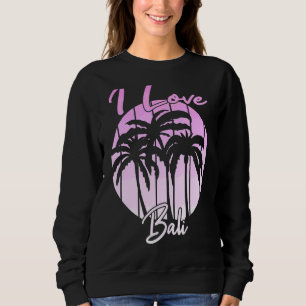 Sudadera Vacaciones indonesias vintage Palm Trees I Lov