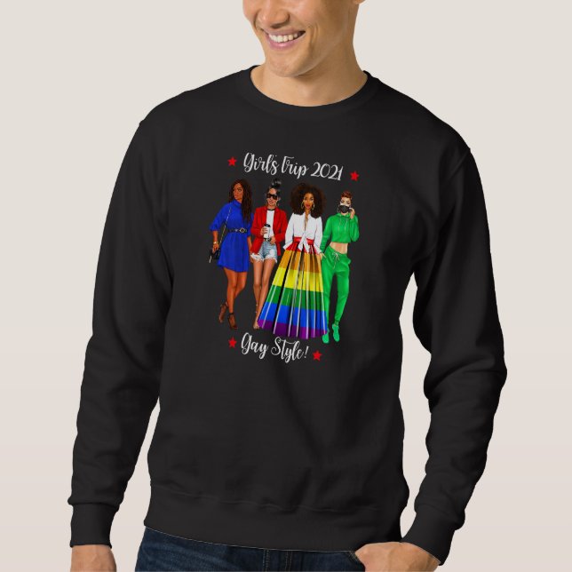 Sudadera Vacaciones Lgbtq De Chicas Mujeres Negras Gays H (Anverso)