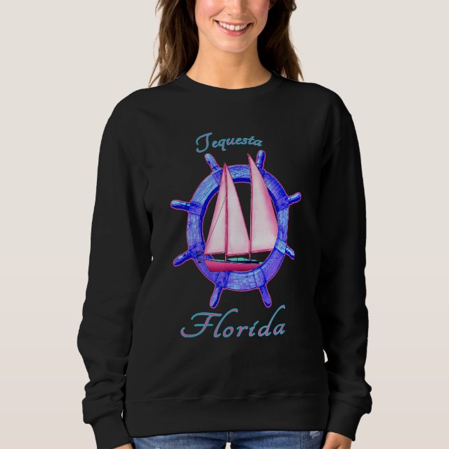 Sudadera Vacaciones Náuticas de Vela de Tequesta Florida (Anverso)