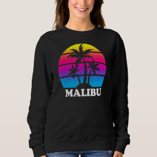 Sudadera Vacaciones Retro de Árbol de Palma de Malibu Calif