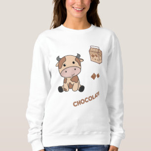 Sudadera Vacas de chocolate japonesas retro de vaca kawaii