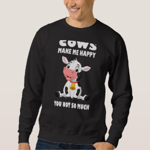 Sudadera Vacas Me Hacen Feliz De Que No Tanto Vaca De Moda 
