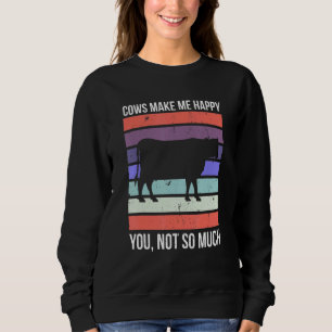 Sudadera Vacas Me Hacen Feliz Gracioso Animal Granjero De V