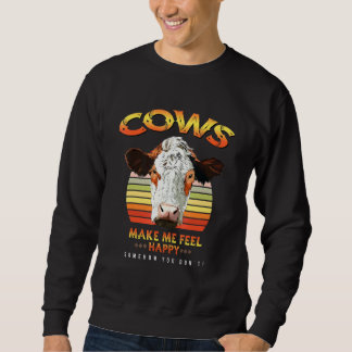 Sudadera Vacas Me Hacen Sentir Feliz Que El Campesino De Va