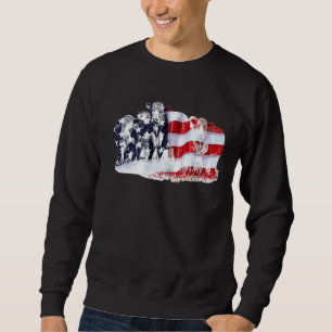 Sudadera Vacas Patrióticas Altas Bandera Estadounidense Con