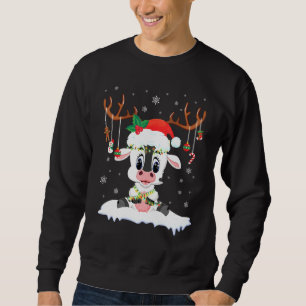 Sudadera Vacas Ropa De Santa Noel Bailando Con Nieve