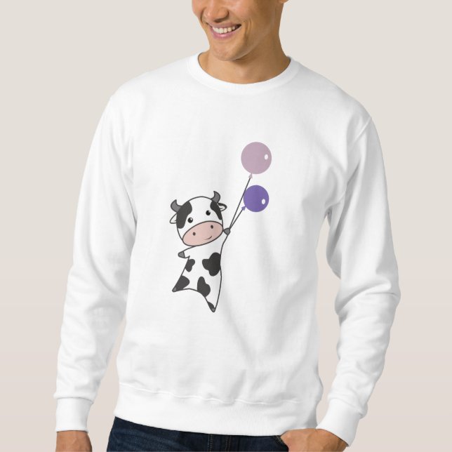 Sudadera Vacas Se Mueven Con Globos Animales Cuidados (Anverso)