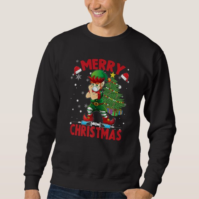 Sudadera Vacuna Elf Wearing Mask (Anverso)