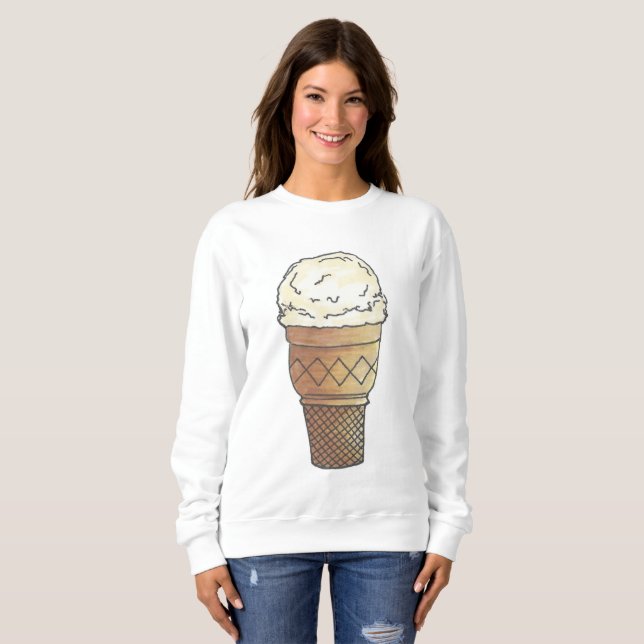 Sudadera Vainilla Helado crema de cono Scoop dulce postre (Anverso completo)