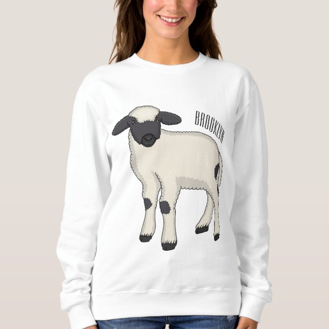 Sudadera Valais Blacknose ilustracion personalizado ovino (Anverso)