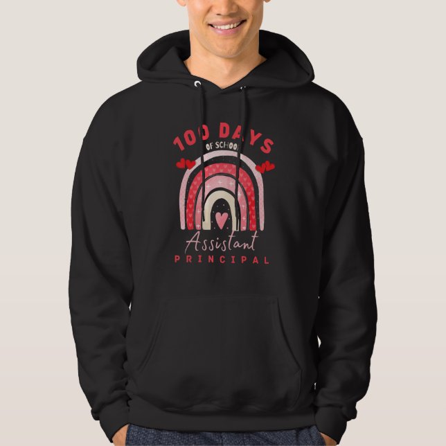 Sudadera Valentine 100 days of school Assistant Principal F (Anverso)