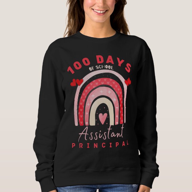Sudadera Valentine 100 days of school Assistant Principal F (Anverso)