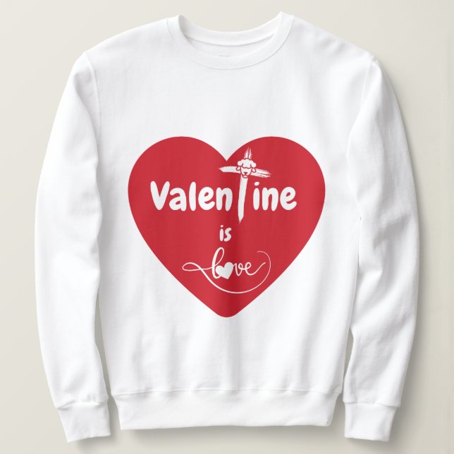 Sudadera Valentine es dulce de amor (Anverso del diseño)