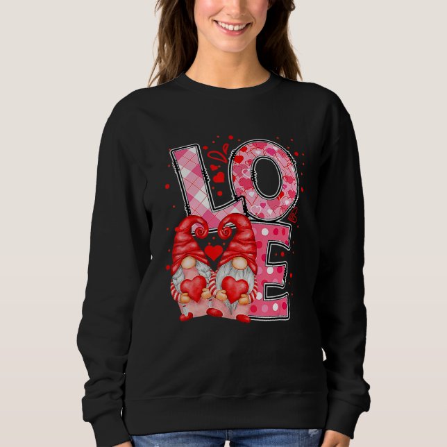 Sudadera Valentine Gnomes Heart Valentine's Day Gnome Love  (Anverso)