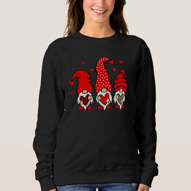 Sudadera Valentine Gnomes Holding Heart Leopard Happy Valen (Anverso)