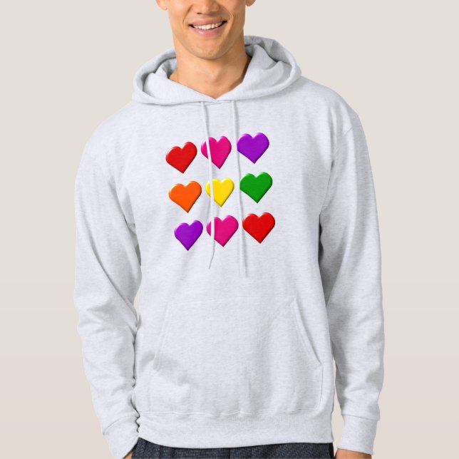Sudadera Valentine Hearts Hoodie de los Hombres (Anverso)