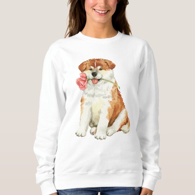 Sudadera Valentine Rosa Akita (Anverso)