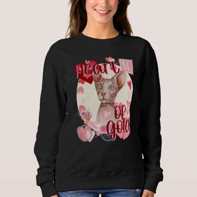 Sudadera Valentine Sphynx Cat Simply Cute Southern Colors C (Anverso)