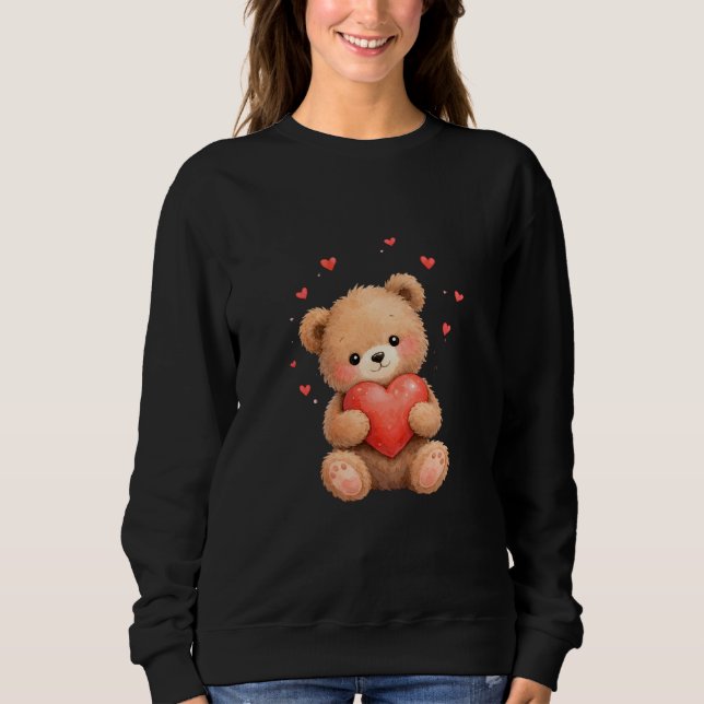 Sudadera Valentine Teddy bear with heart (Anverso)