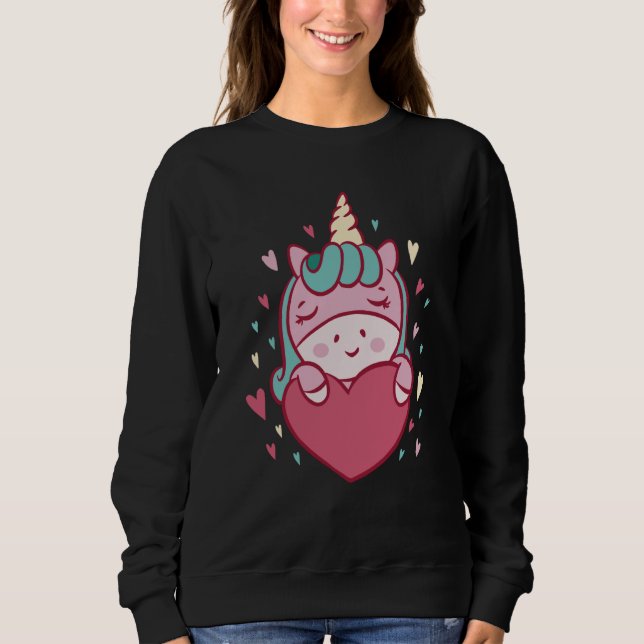 Sudadera Valentine Unicorn  Valentine´s Day (Anverso)