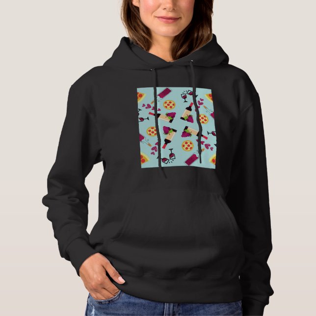 Sudadera Valentine Wine Pizza Love Graphic (Anverso)