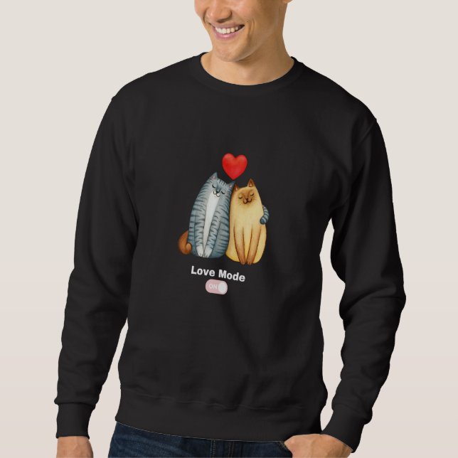Sudadera Valentine's Day cat motif lion fashion on for men  (Anverso)