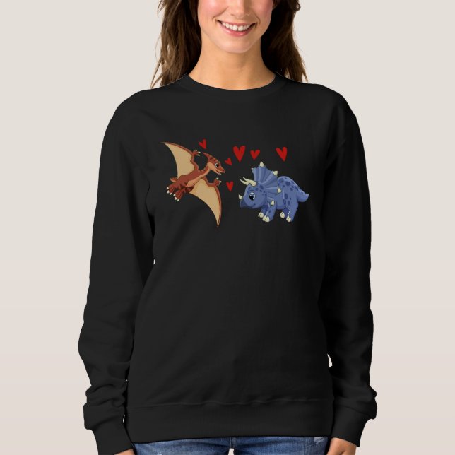Sudadera Valentines Day Cute Dinosaurs  Boyfriend Girlfrien (Anverso)
