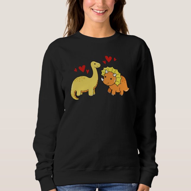 Sudadera Valentines Day Cute Dinosaurs Boyfriend Girlfriend (Anverso)
