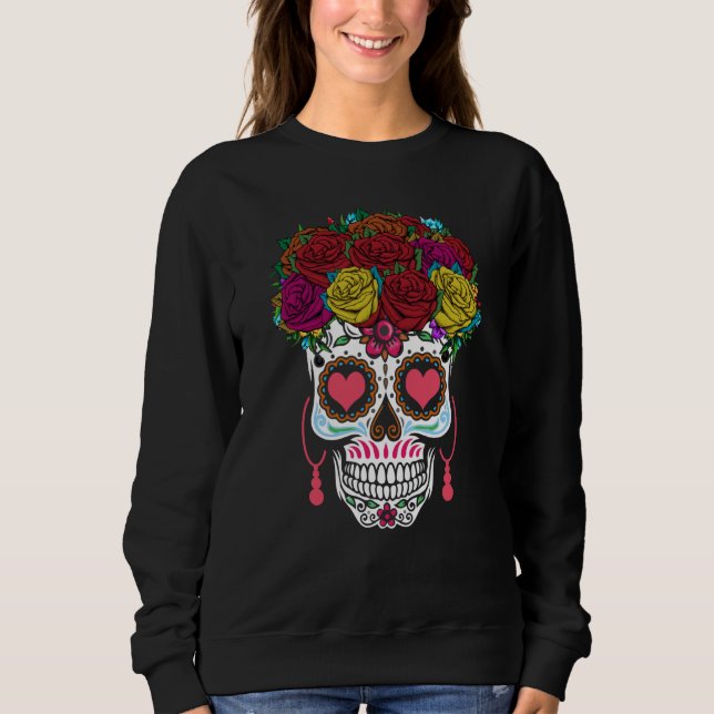 Sudadera Valentines Day Dia De Los Muertos Roses Valentine (Anverso)