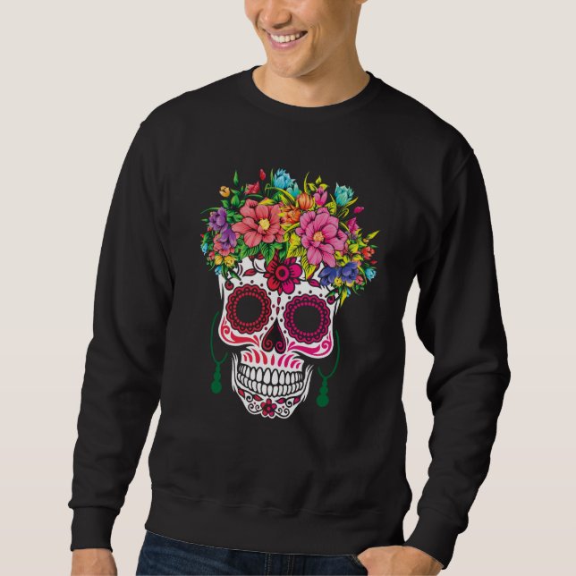 Sudadera Valentines Day Dia De Los Muertos Sugar Floral Val (Anverso)
