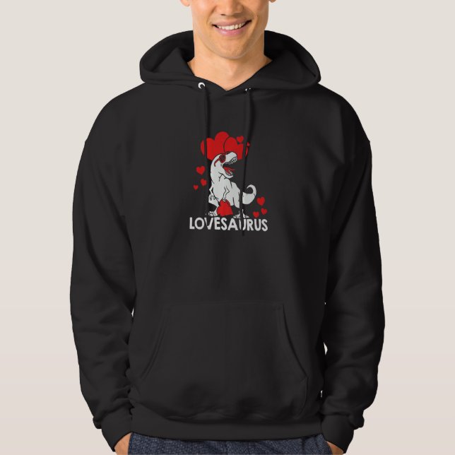 Sudadera Valentines Day Dinosaur Lovesaurus Hearts Boys Gir (Anverso)