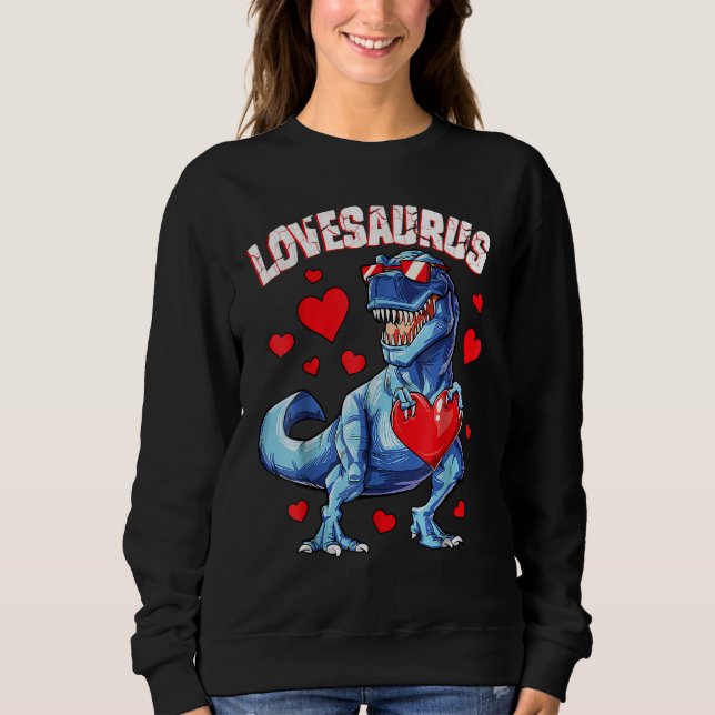 Sudadera Valentines Day Dinosaur Lovesaurus rex Boys Men Ki (Anverso)