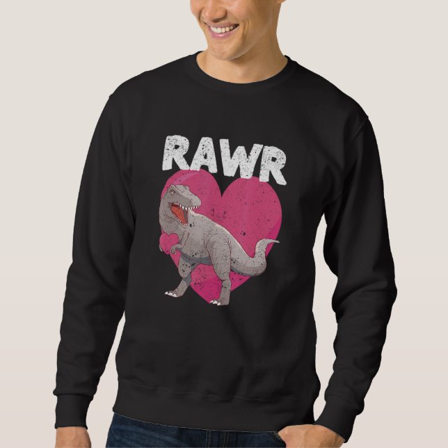 Sudadera Valentines Day Dinosaur RAWR rex  Tyrannosaurus  1 (Anverso)