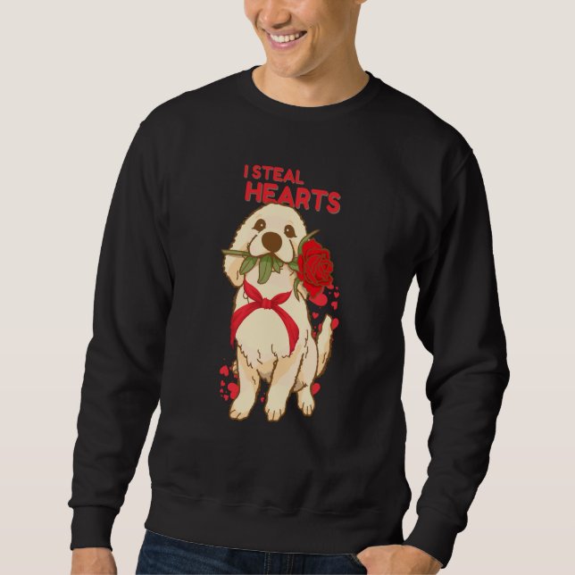Sudadera Valentine's Day Dog I Steal Hearts Retriever (Anverso)